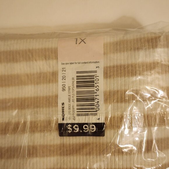 SO Cream Colored High Neck Rib Tank Top - 1X - Picture 4 of 4